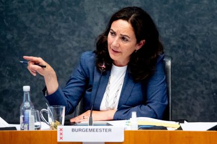 Amsterdam Mayor, Femke Halsema Speaks During An Emergency